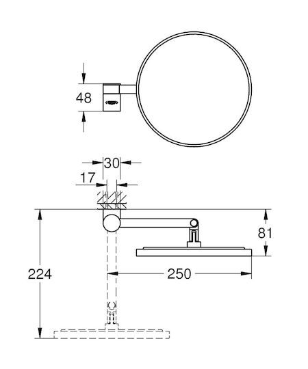 Grohe Καθρέπτης Μακιγιάζ Selection Χρυσό / Χρυσό / Χρυσό