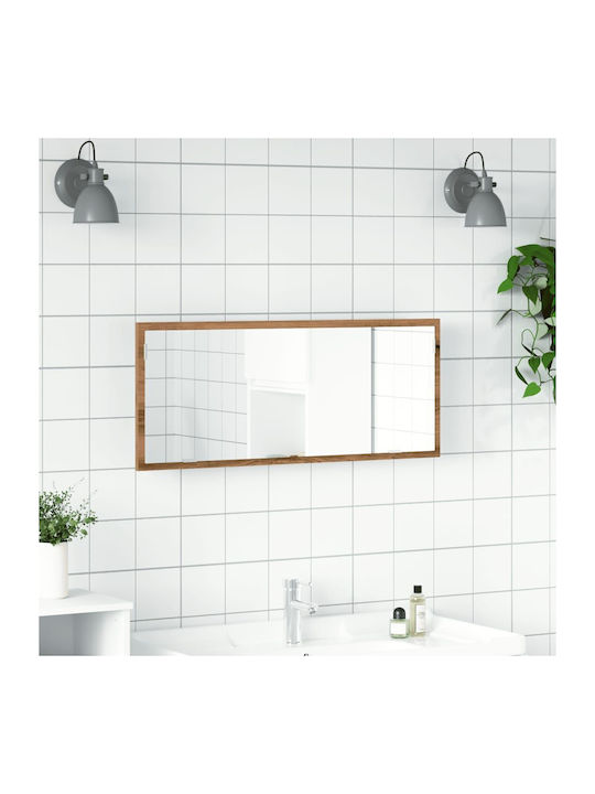 vidaXL Badezimmerspiegel LED mit Länge 100cm Braun
