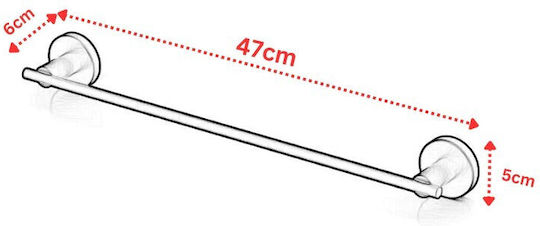 Tekno-Tel Schiene Badezimmer Einzel Wandmontage Schrauben ​47x5cm Weiß