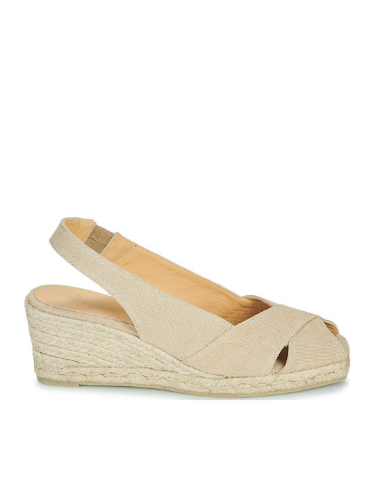 Damenplattformen Beige