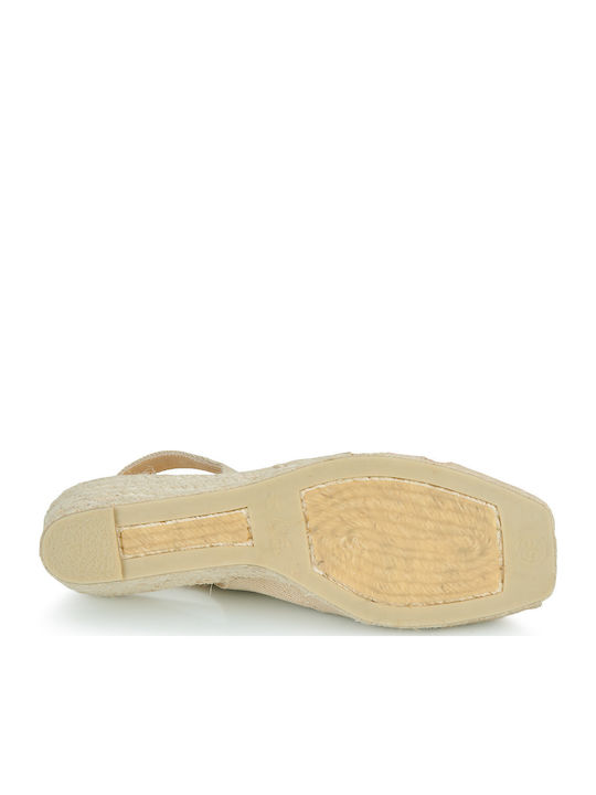 Damenplattformen Beige