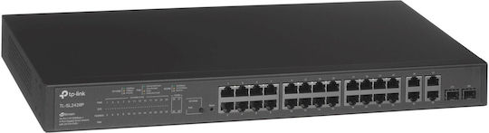 TP-LINK TL-SL2428P v1 Unmanaged L2 PoE+ Switch με 28 Θύρες Ethernet και 2 SFP Θύρες