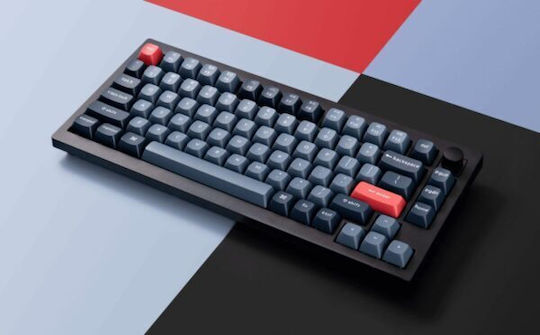 Keychron V1M-D4 Max QMK/VIA V1M-D4 Безжична Гейминг Механична Клавиатура 75% с Gateron Jupiter Banana превключватели и RGB осветление (Международен английски език) Карбон Черна