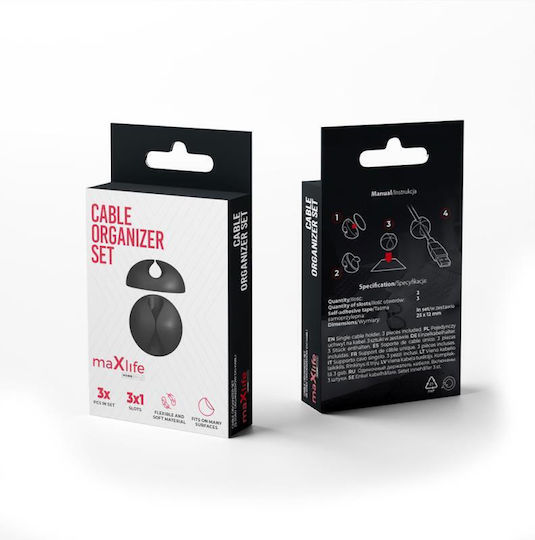 Maxlife Cable Clips 3pcs Black