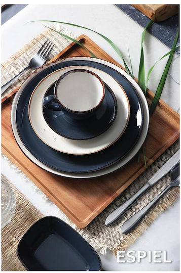 Espiel Terra Grey Plate Shallow Grey with Diameter 26cm
