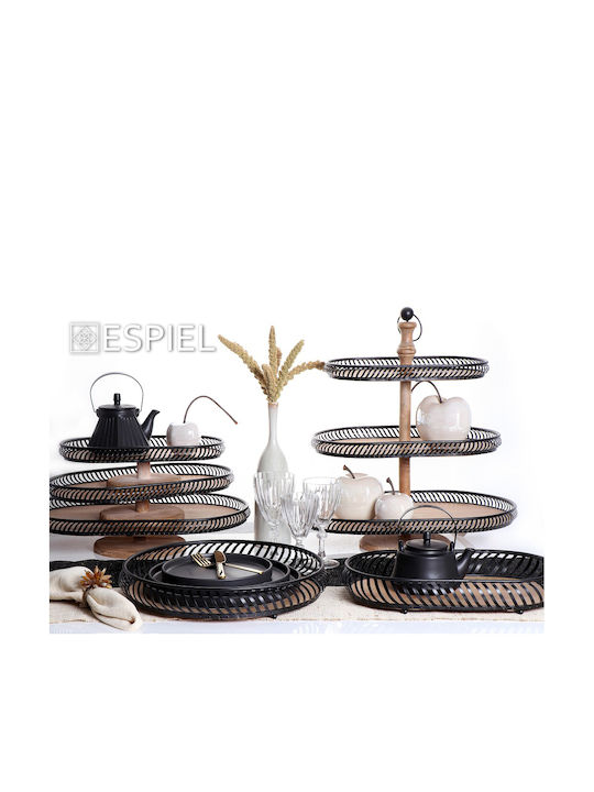 Espiel Terra Matt Plate Shallow made of Porcelain Black with Diameter 26cm