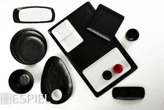 Espiel Wavy Matte Πιάτο Ρηχό από Μελαμίνη Matte Black με Διάμετρο 22cm
