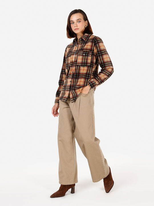 Langärmelig Damen Hemd Multicolor