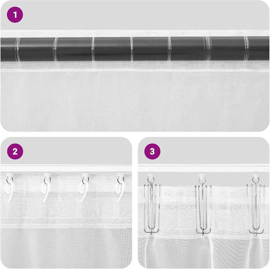 vidaXL Set Vorhänge Fenster mit Obere Registerkarte Voile Braune 140x175cm