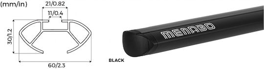 Menabo Delta Black Roof Bars Alfa Romeo 159 Sportwagon 5 Doors Model 2006-2013