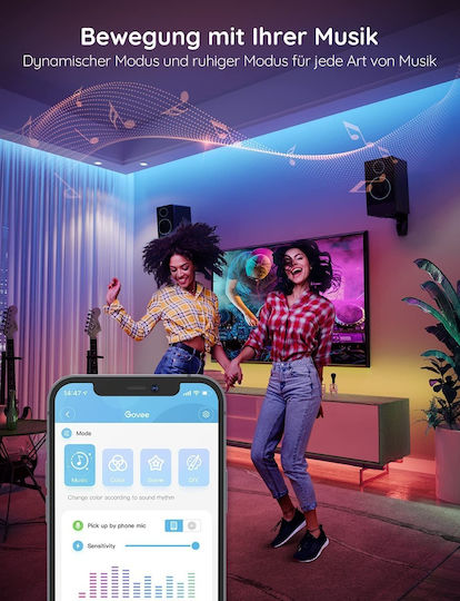Govee Smart LED-Streifen 24V RGB Licht 10m mit Netzteil