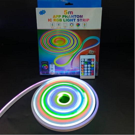 Ταινία LED USB 5V RGB Φως 3m με Τροφοδοτικό & Τηλεχειριστήριο
