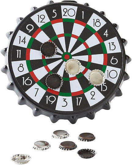 Mini Tablă de Darts Magnetică Capac de Sticlă 10 Capace Magnetice 24 Cm