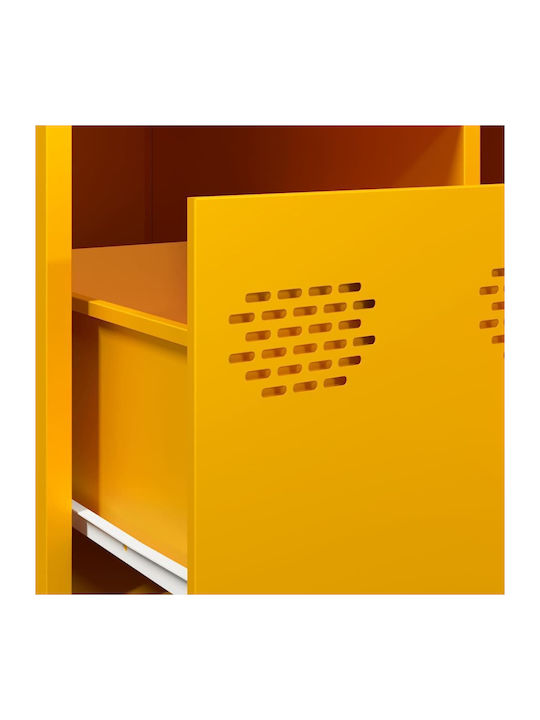 Rectangular Central Metal Coffee Table with Drawers Yellow Mustard W68.5xL50xH43.5cm