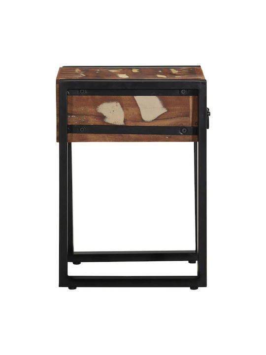 Masă Laterală Pătrată Din Lemn Masiv Multicolor L35xÎ35xH50cm