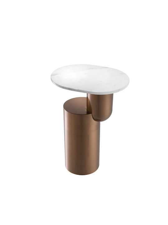 Masă Laterală Rotundă Tore Metalică Bronz M45xL35xH62cm