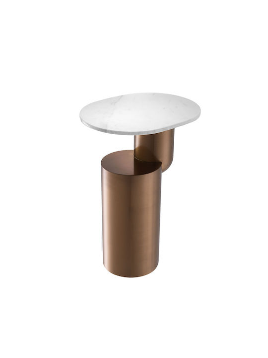 Masă Laterală Rotundă Tore Metalică Bronz M45xL35xH62cm