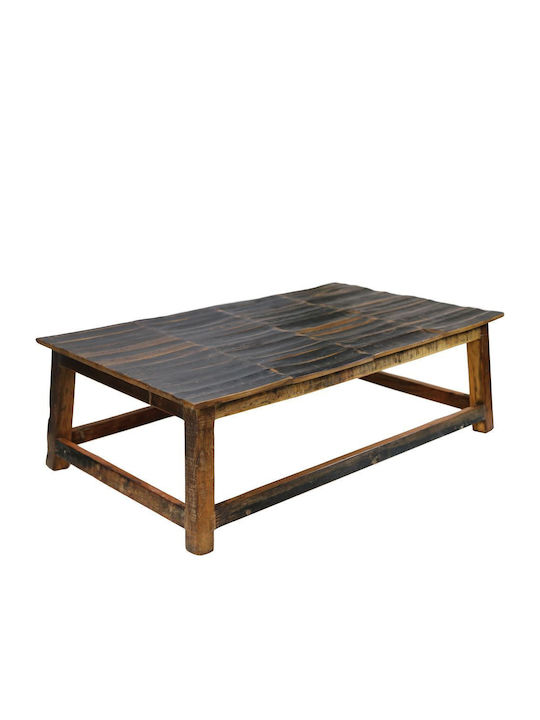 Rectangular Central Coffee Table Wooden Tabac Brown M120xL70xH38cm