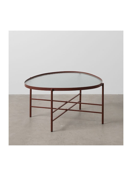 Round Coffee Table Glass Coffee L78xW68xH37cm.