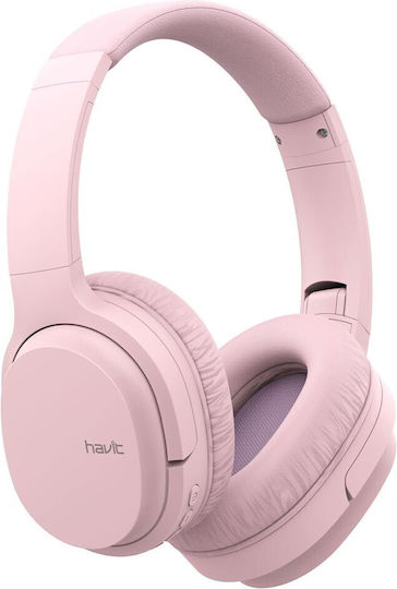 Havit I62 Ασύρματα / Ενσύρματα Over Ear Ακουστικά με 8 ώρες Λειτουργίας Ροζ