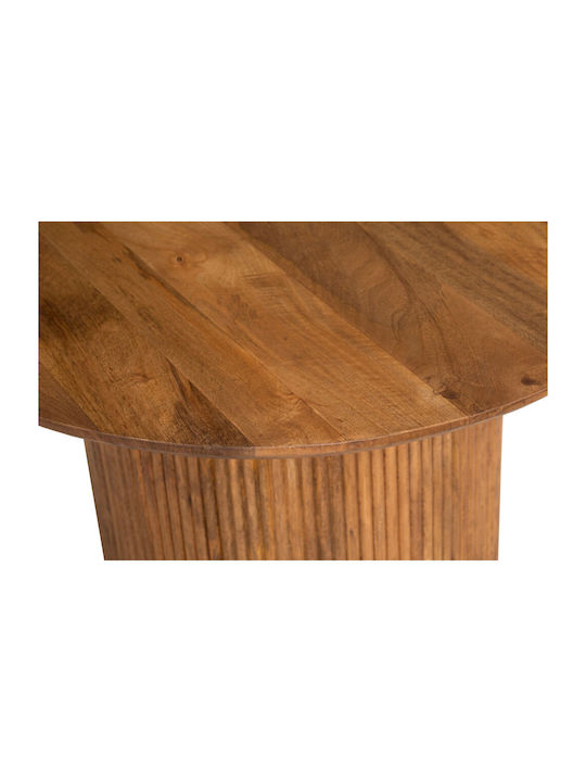 Round Coffee Table Organic from Solid Wood Walnut L80xW80xH45cm.