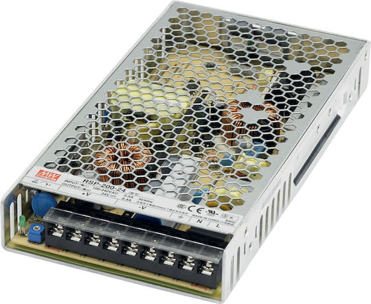 Mean Well Τροφοδοτικό LED IP20 Ισχύος 200W με Τάση Εξόδου 24V