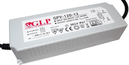 MPL Τροφοδοτικό LED Στεγανό IP67 Ισχύος 120W με Τάση Εξόδου 12V
