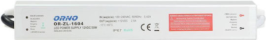 Orno LED-Netzteil Wasserdicht IP67 Leistung 30W mit Ausgangsspannung 12V