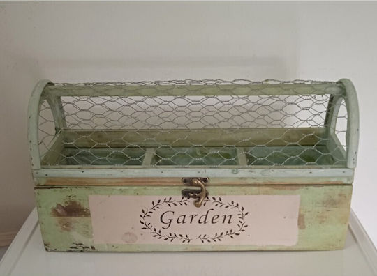 Etoile Planter Wooden Brown 33x12x7cm.