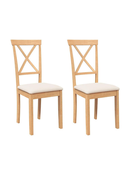 Dining Room Wooden Chair Coffee 42.5x53.5x94cm 2pcs