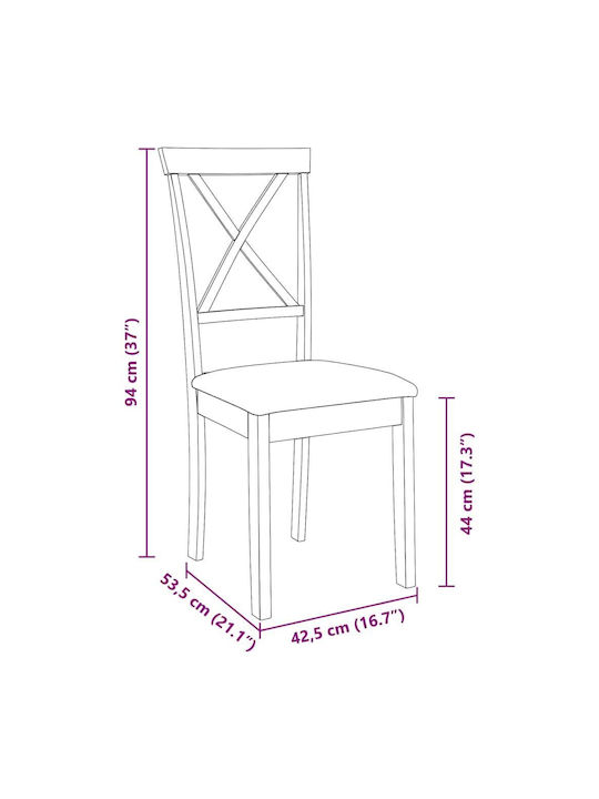 Scaune Sala de mese Lemn Maro 2buc 42.5x53.5x94buc