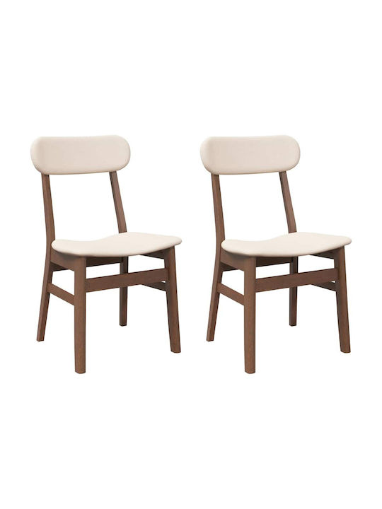 Dining Room Wooden Chair Coffee 47x47x81.5cm 2pcs