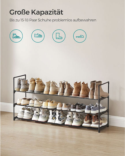 Plastic Shoe Organizer Black 116x30x55cm