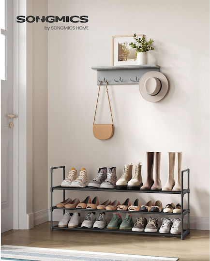 Plastic Shoe Organizer Black 116x30x55cm