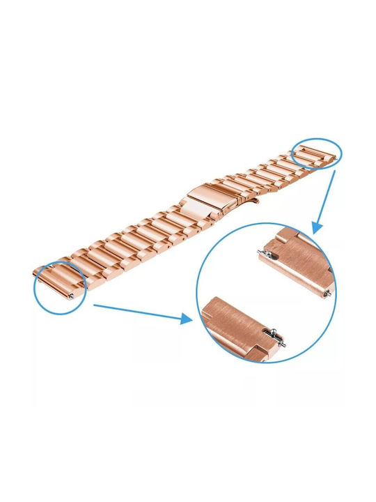 Curea din oțel inoxidabil auriu roz 20mm Samsung Galaxy Watch 4 5 6 7 Fe 4 Classic/6 Classic/5 Pro