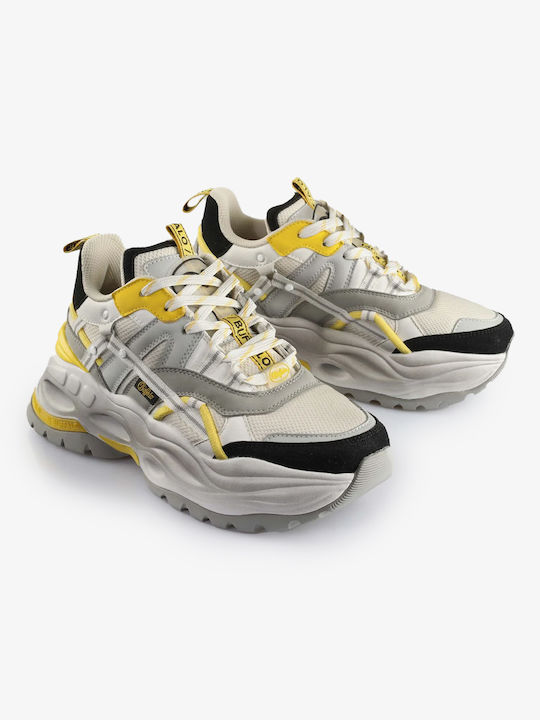 Buffalo Triplet Hollow Chunky Sneakers Grey / Yellow / Black