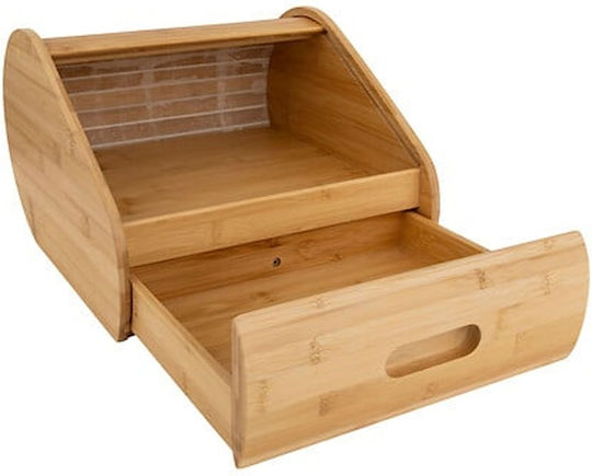 5Five Ψωμιέρα με Καπάκι Ξύλινη Μπεζ 30.4x33x21.6cm