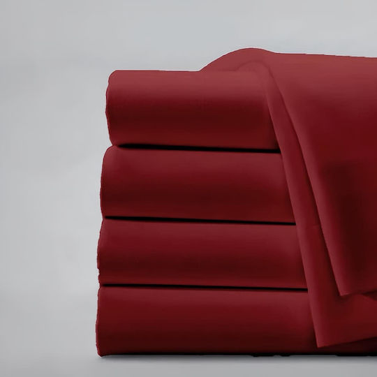 Ariete Duvet Cover Set Cotton Queen with 2 Pillowcases 240x260 Satinport Burgundy