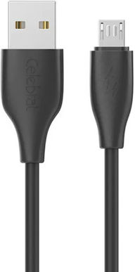 Celebrat Regular USB 2.0 to micro USB Cable Μαύρο 1m CB-31A-M-BK 1τμχ
