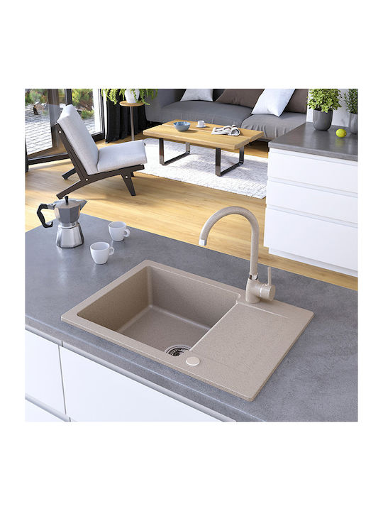 Kuchinox Drop-In Spüle aus Verbundgranulat B65xT44cm Beige