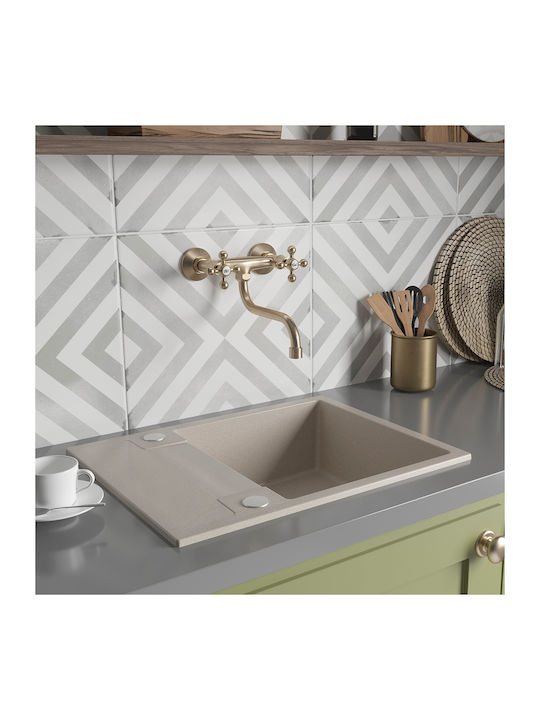 Kuchinox Drop-In Sink Synthetic Granite W56xD44cm Beige