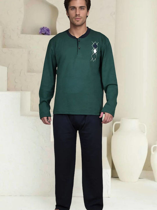 Rimoli Men's Winter Cotton Pajamas Set Green