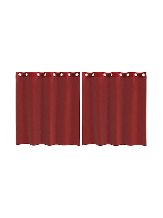 vidaXL Curtain Window with Grommet Red 140x140cm