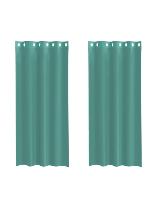 vidaXL Curtain Window with Grommet Turquoise 140x225cm