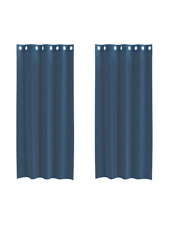 vidaXL Curtain Window with Grommet Blue 140x225cm