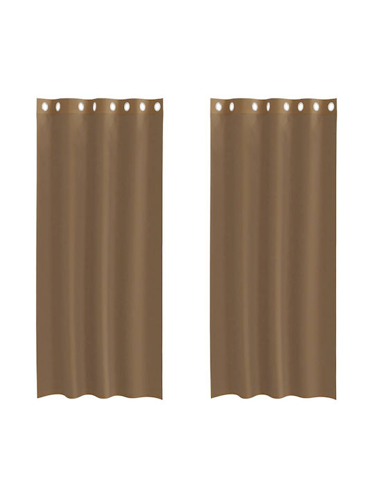 vidaXL Curtain Window with Grommet Brown 140x225cm