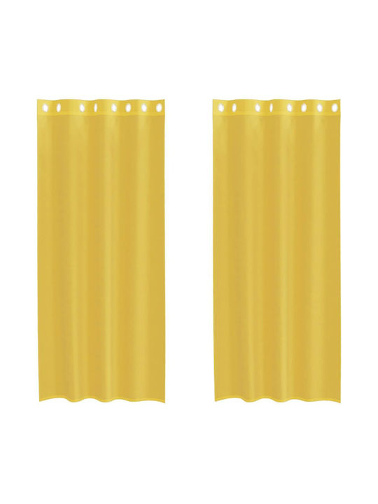 vidaXL Curtain Window with Grommet Yellow 140x225cm