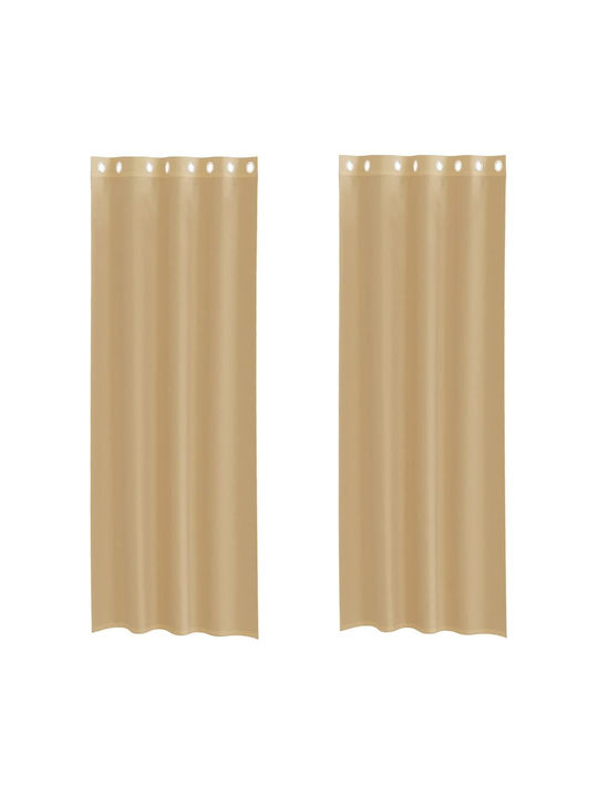 vidaXL Curtain Window with Grommet Brown 140x300cm