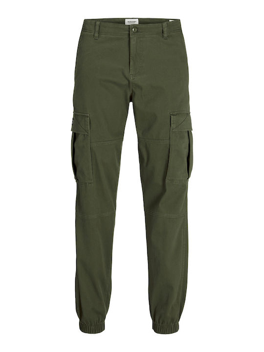 Trousers Cargo Elastic in Relaxed Fit Olive