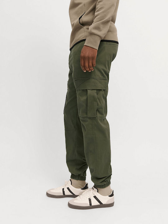 Trousers Cargo Elastic in Relaxed Fit Olive